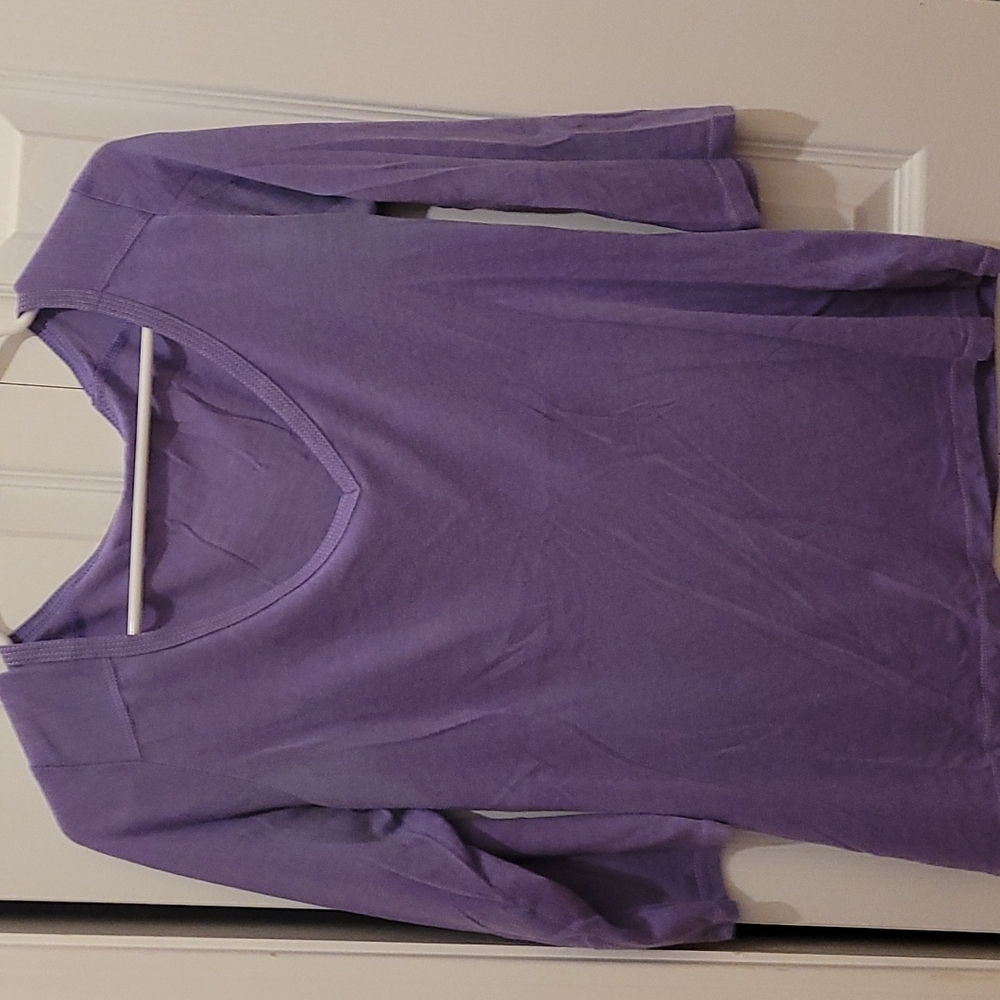Women's lavender color 3/4 sleeve cotton top